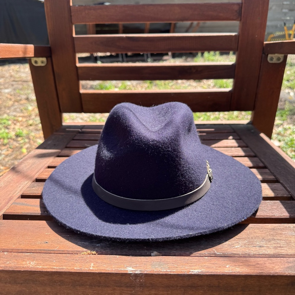 Goorin Bros Navy Blue/Purple 100% Wool Fedora Size M